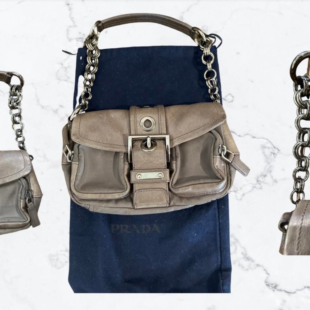 Beautiful Authentic Prada Nylon and Leather Purse